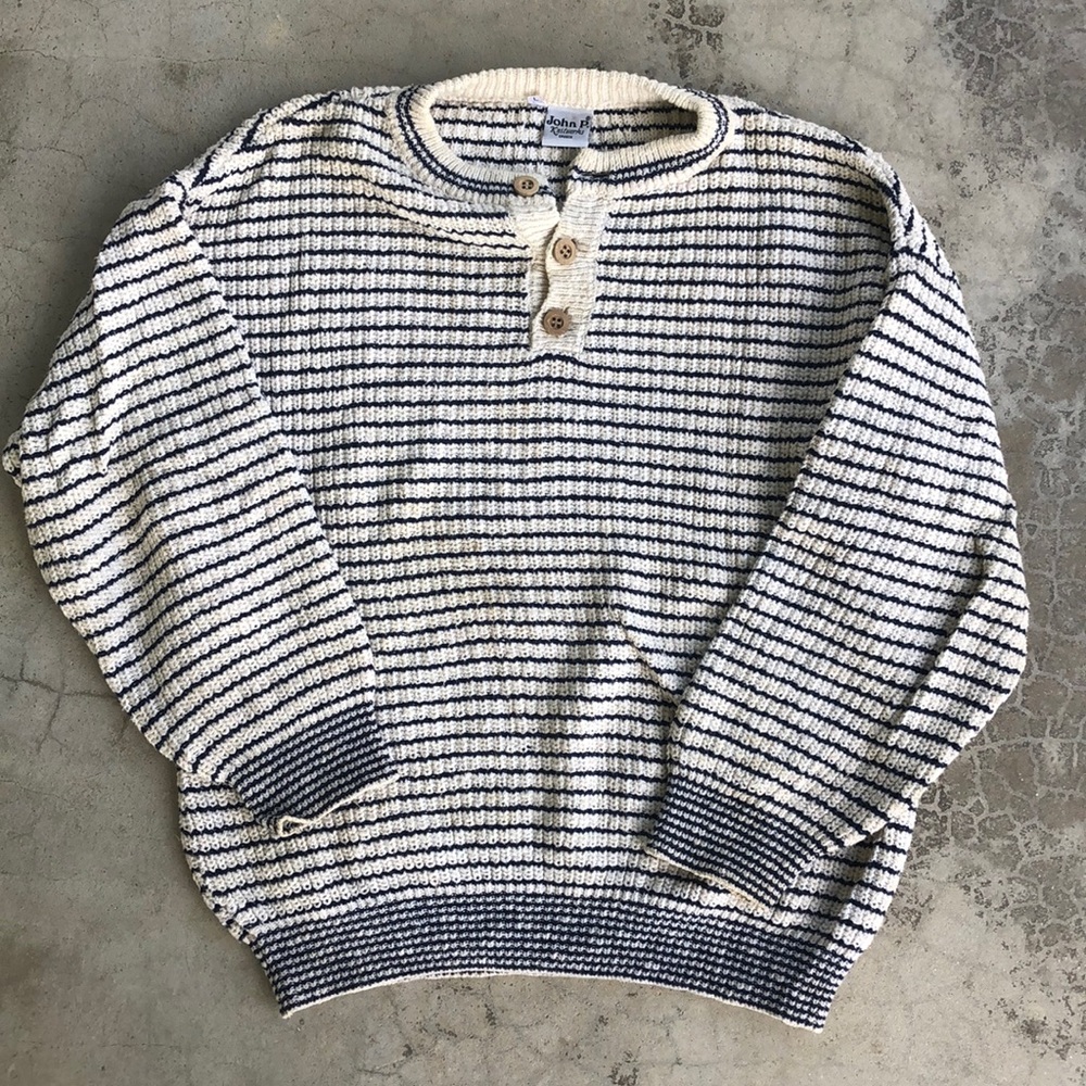 John P. Knitworks Greece striped knit sweater